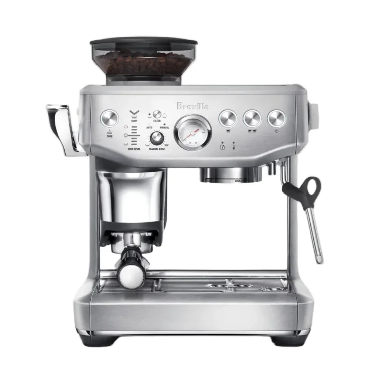 Breville Barista Express espresso machine with grinder and accessories