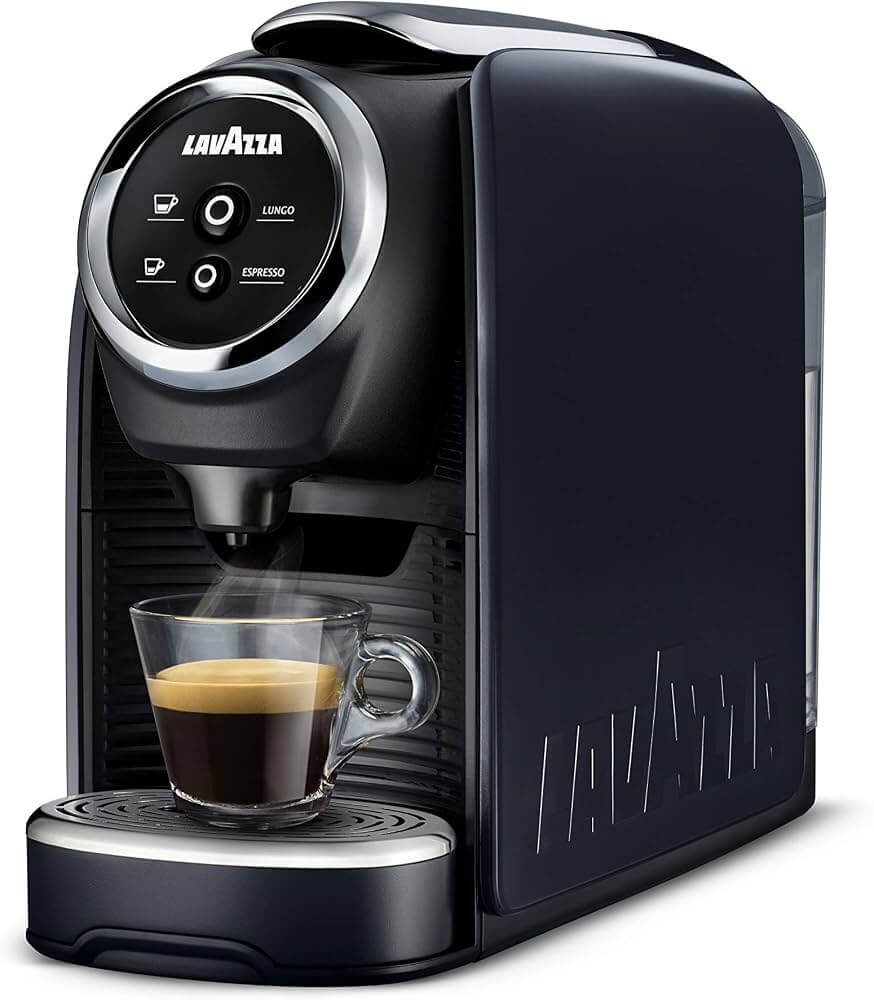 Lavazza Blue capsule coffee machine dispensing an espresso