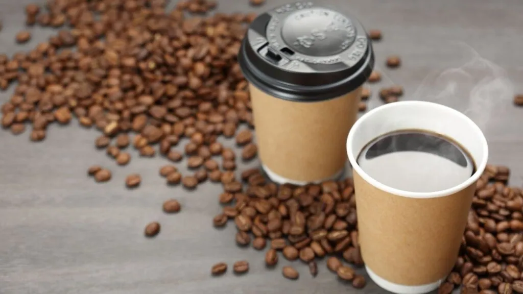 Coffee station with compostable cups